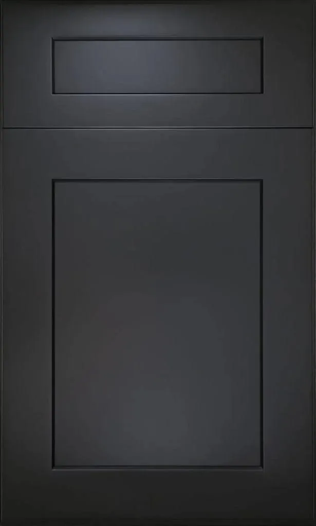 Matte-black shaker door and drawer front
