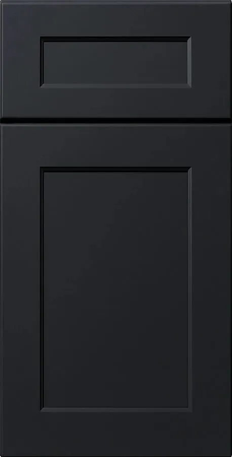 Matte black shaker cabinet door and drawer front