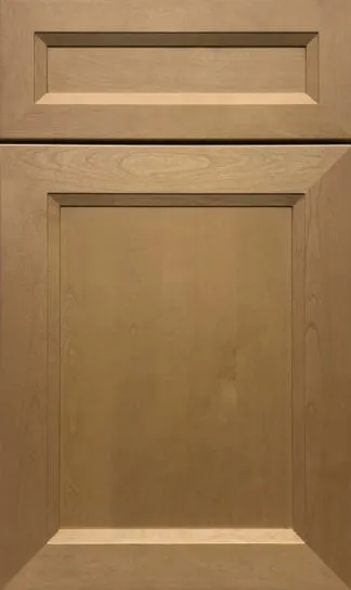 Warm butterscotch-stained maple raised-panel cabinet door