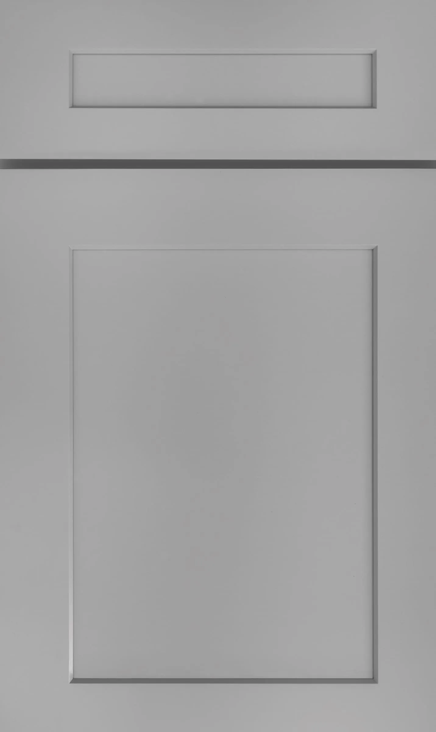 Light castle-grey painted shaker door with a flat recessed panel