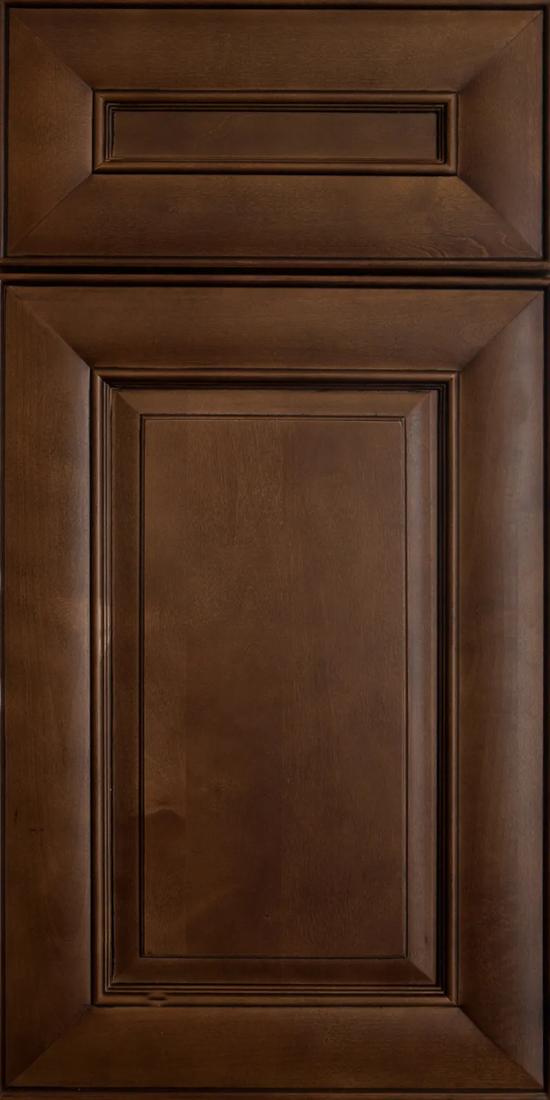 Coffee raised-panel cabinet door front