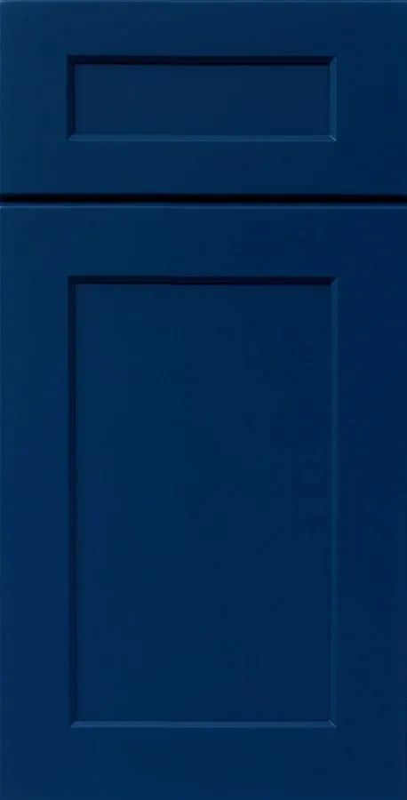 Navy-blue shaker cabinet door and drawer front