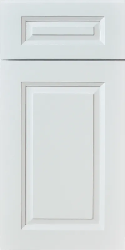 Bright-white raised double-shaker door and drawer front