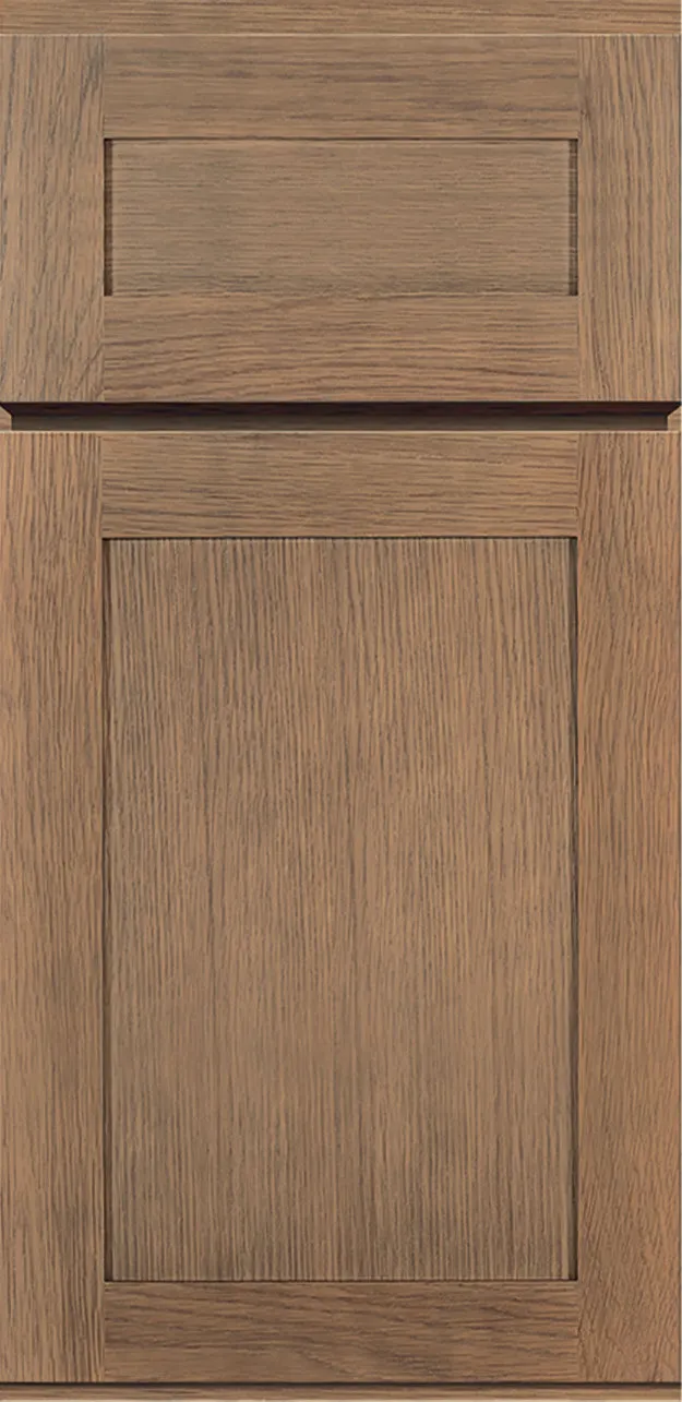 Hazelnut Oak framed cabinet door front with visible wood grain
