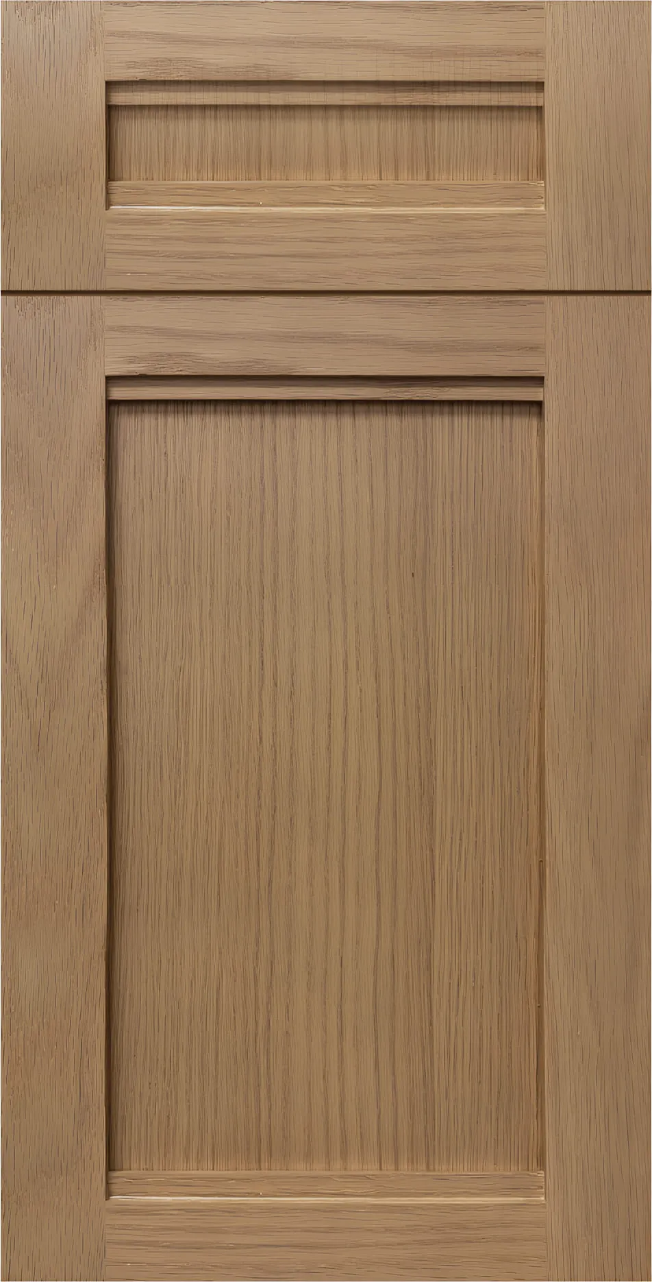 Milan Oak Shaker frameless cabinet door front with oak grain