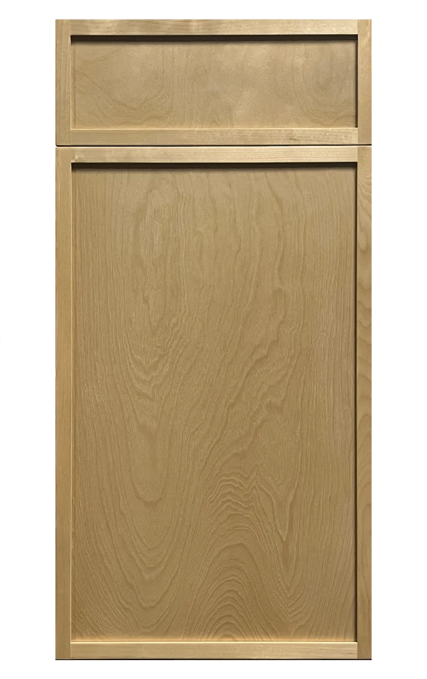 Natural Slim Shaker door and drawer front, clear-coated blond birch with slim rails