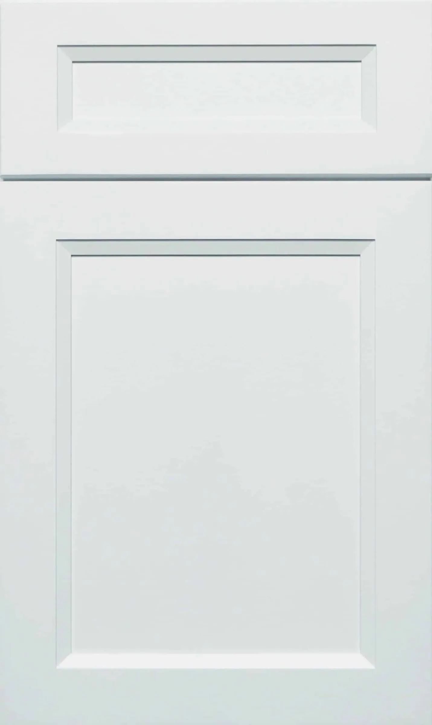 Bright white shaker cabinet door with a clean recessed center panel