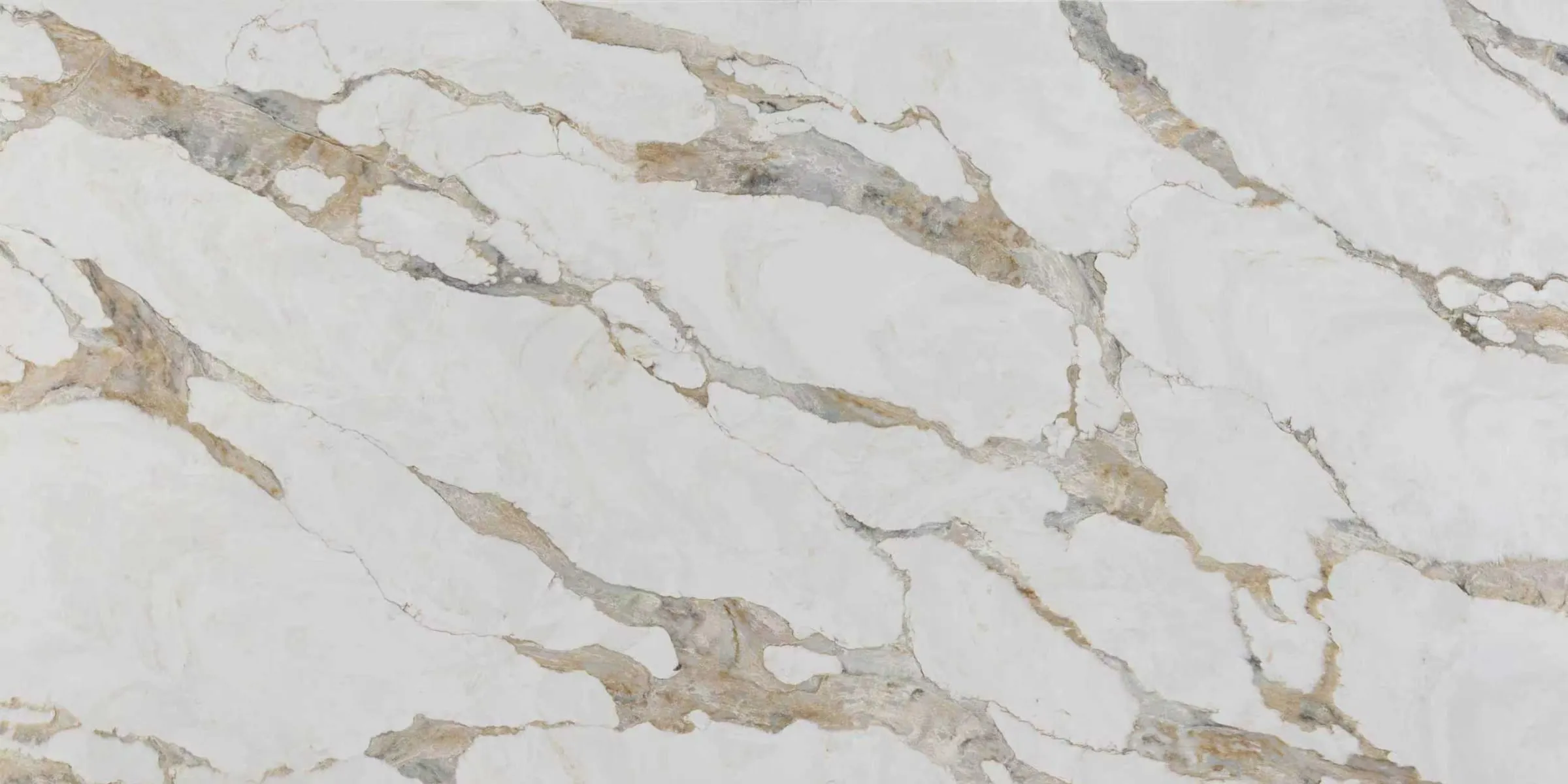 Calacatas Gold Premium quartz slab, full-surface swatch
