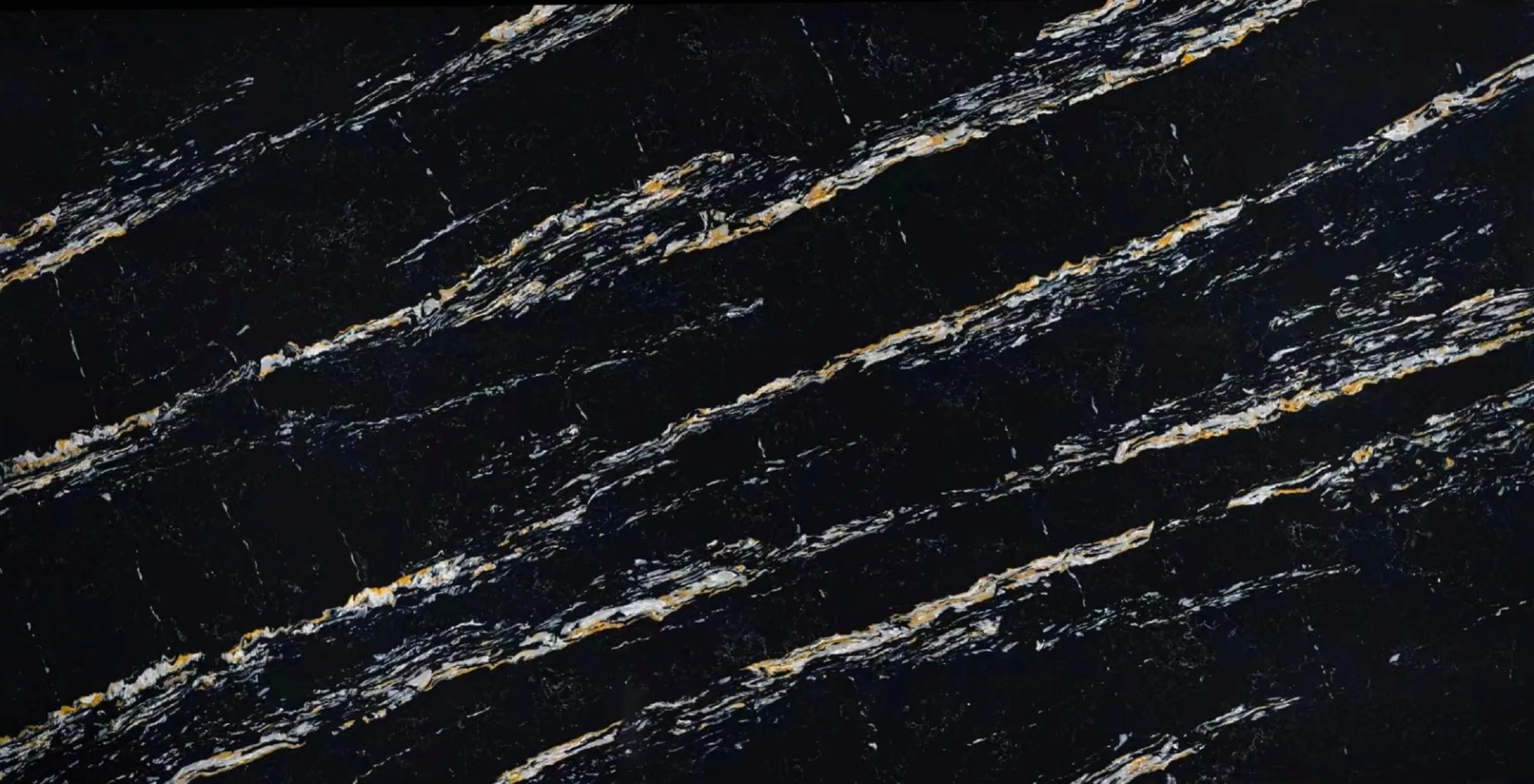 Obsidian quartz slab, full-surface swatch