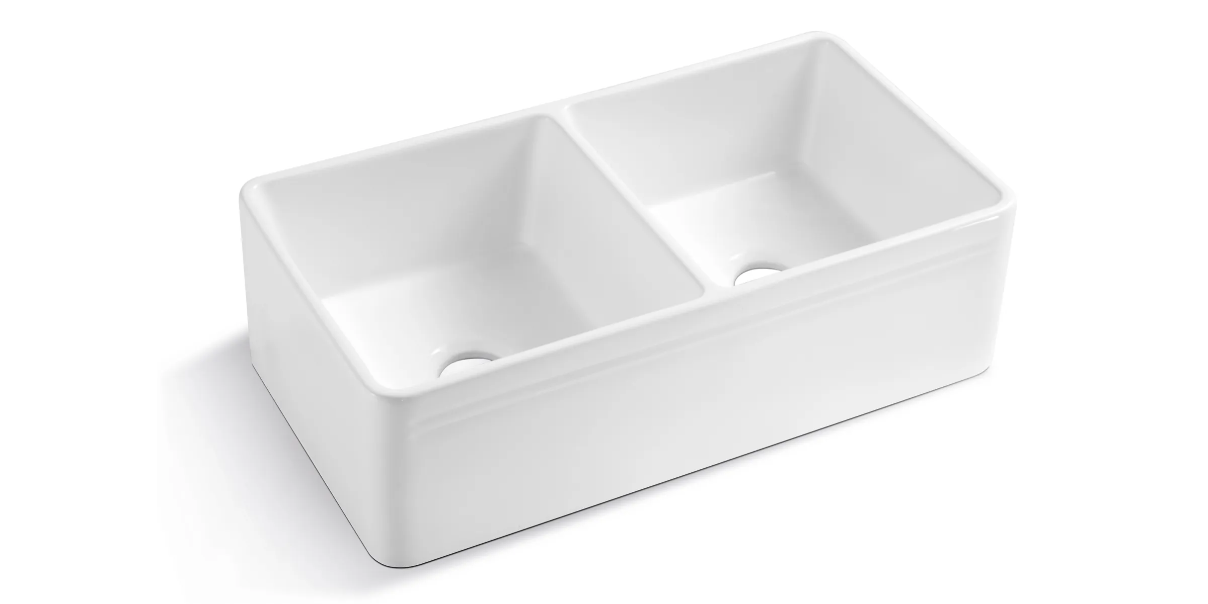 Double-bowl farmhouse sink