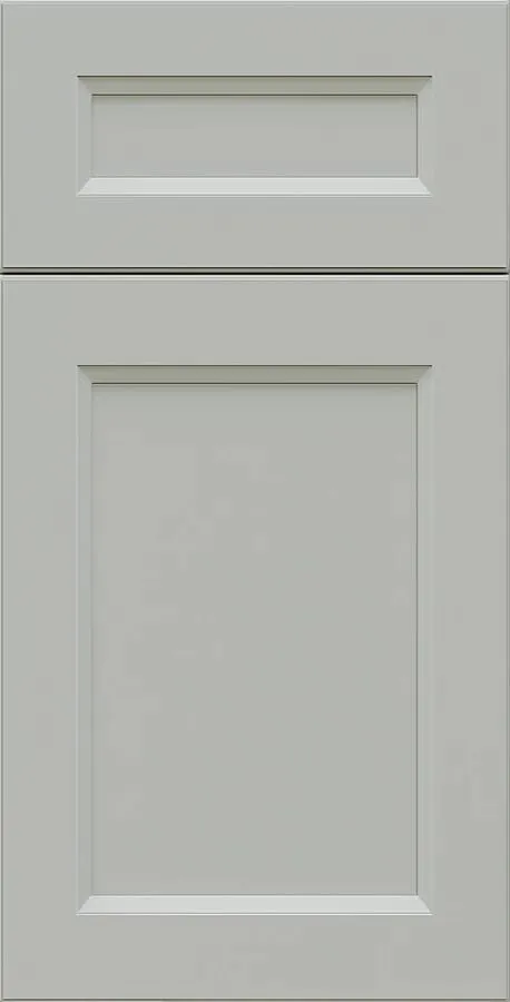Very light gray-green shaker cabinet door and drawer front