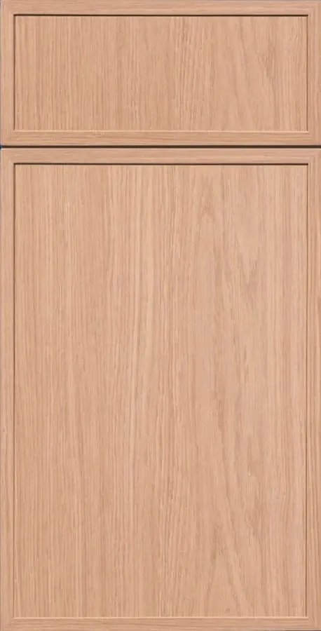 Natural oak slim flat-panel cabinet door and drawer front