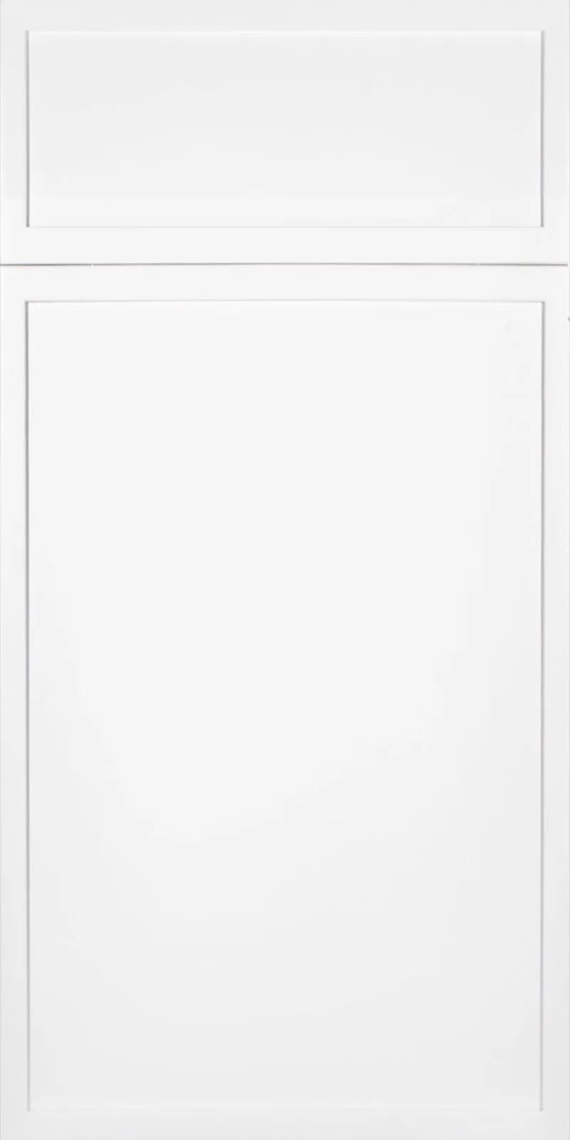 Slim White Shaker door and drawer front, narrow-rail white painted shaker