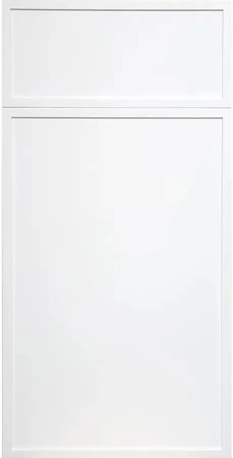 White slim-profile cabinet door and drawer front