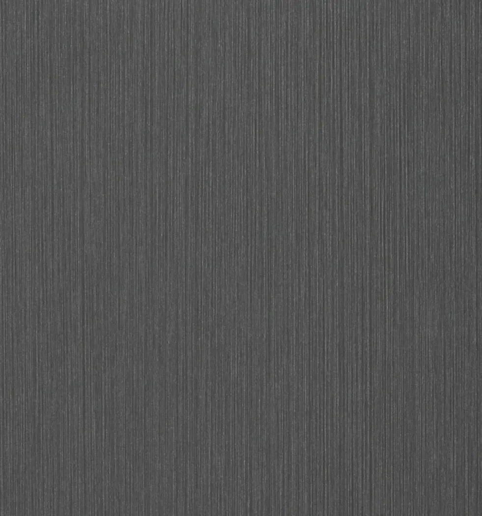 Satin Dusk charcoal melamine swatch with fine vertical brushed striations