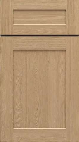 Natural white-oak shaker door and drawer with pale straight grain