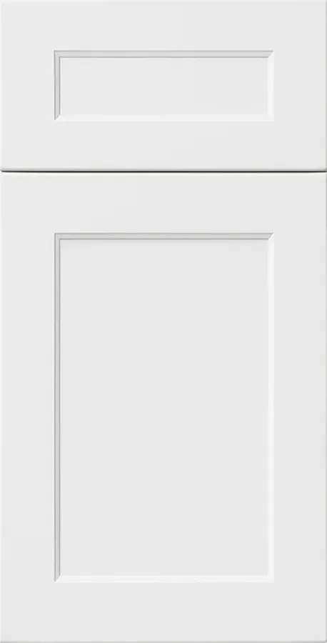 Bright white shaker cabinet door and drawer front
