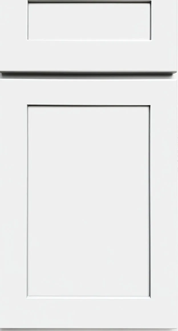 White Shaker framed cabinet door front